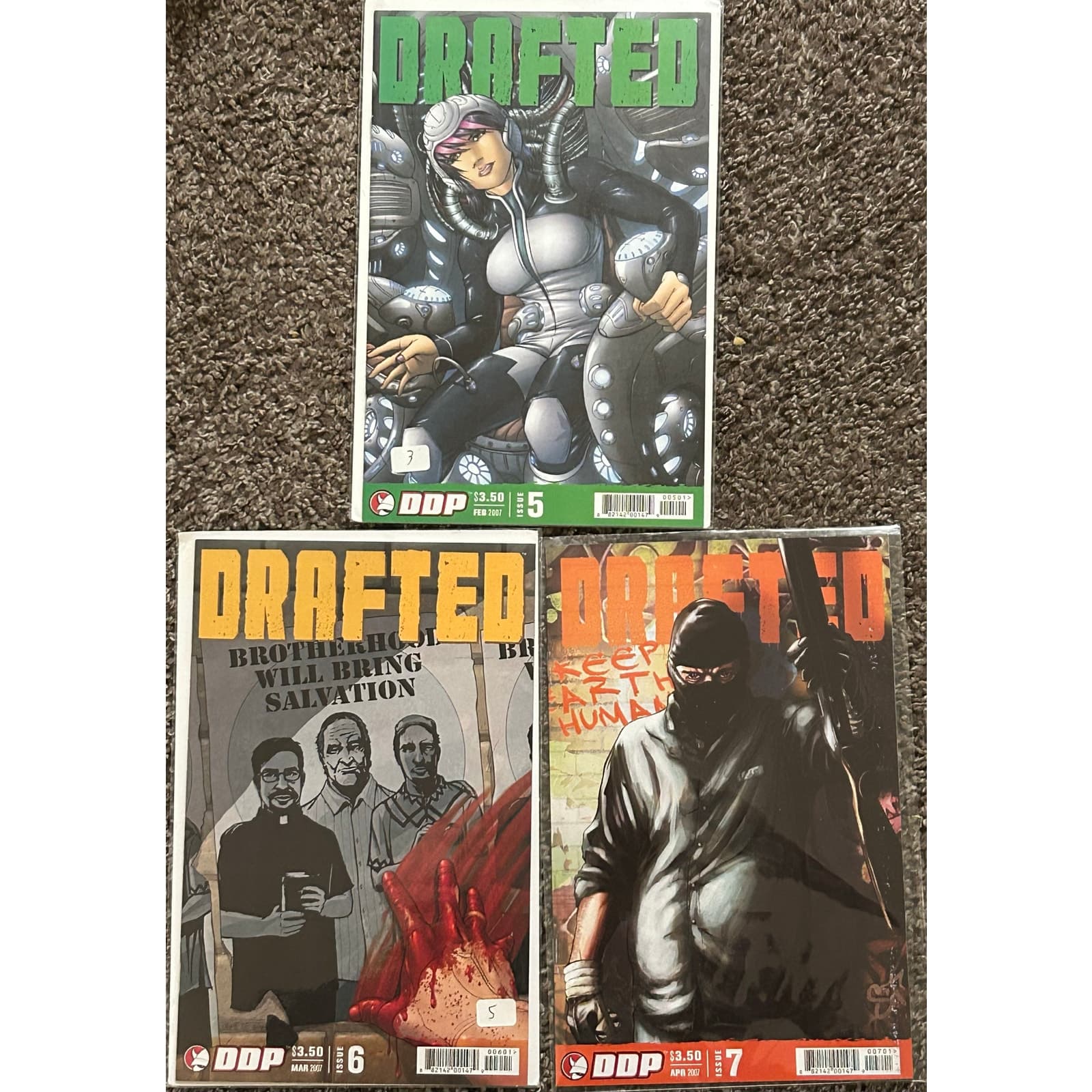 Drafted #5, 6, 7 (2007 DDP) Lot of 3