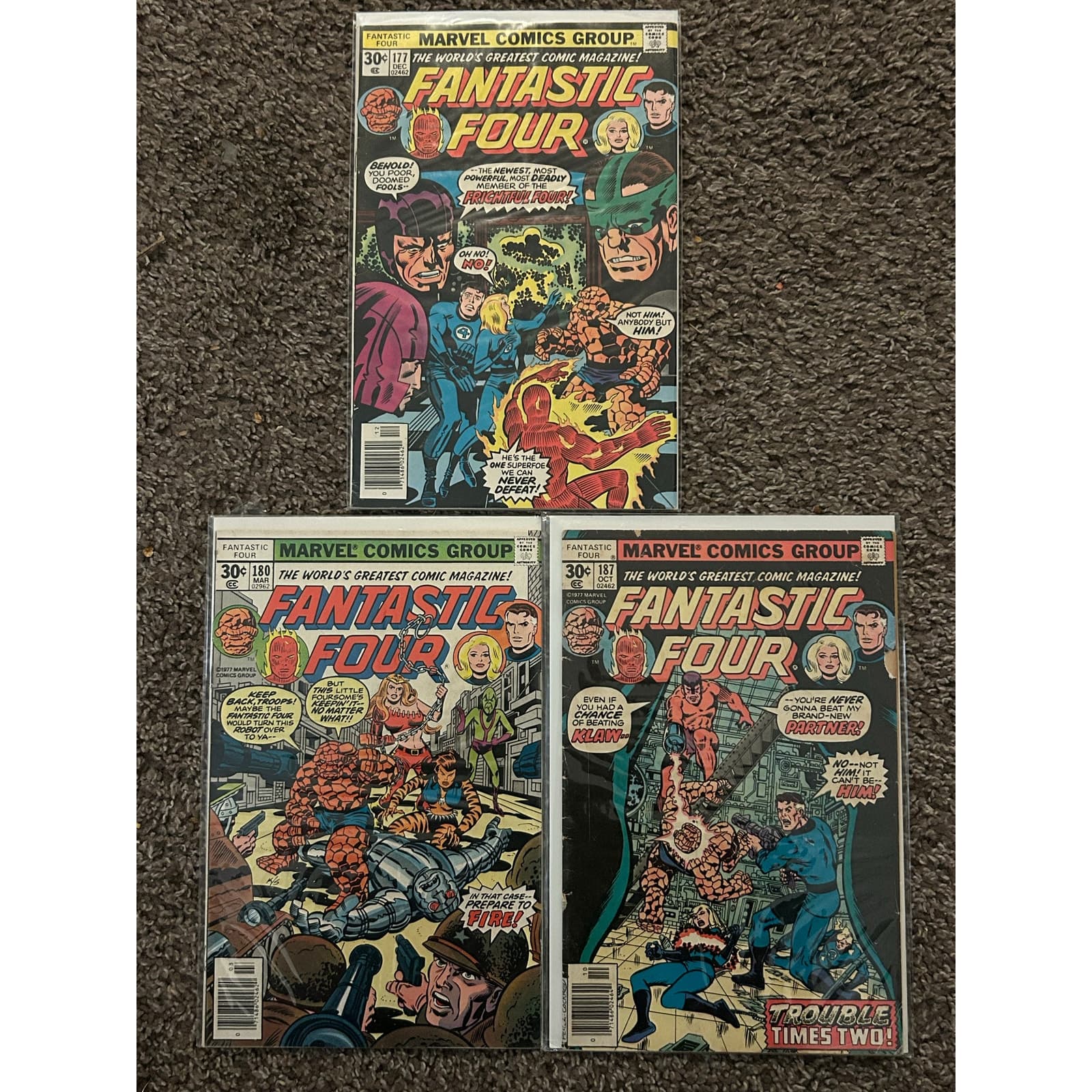 Fantastic Four Vol. 1 #177, 180, 187 (1976 Marvel) Lot of 3 - 1 KEY