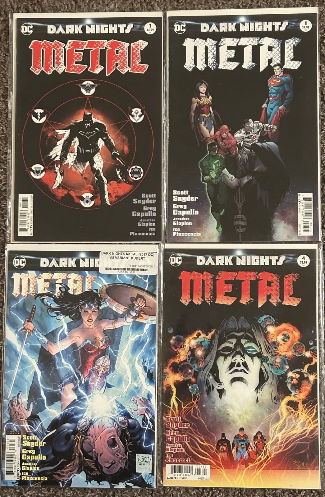 Dark Night Metal #1, 1 LTD, 4, 5 (2017 DC) Lot of 4
