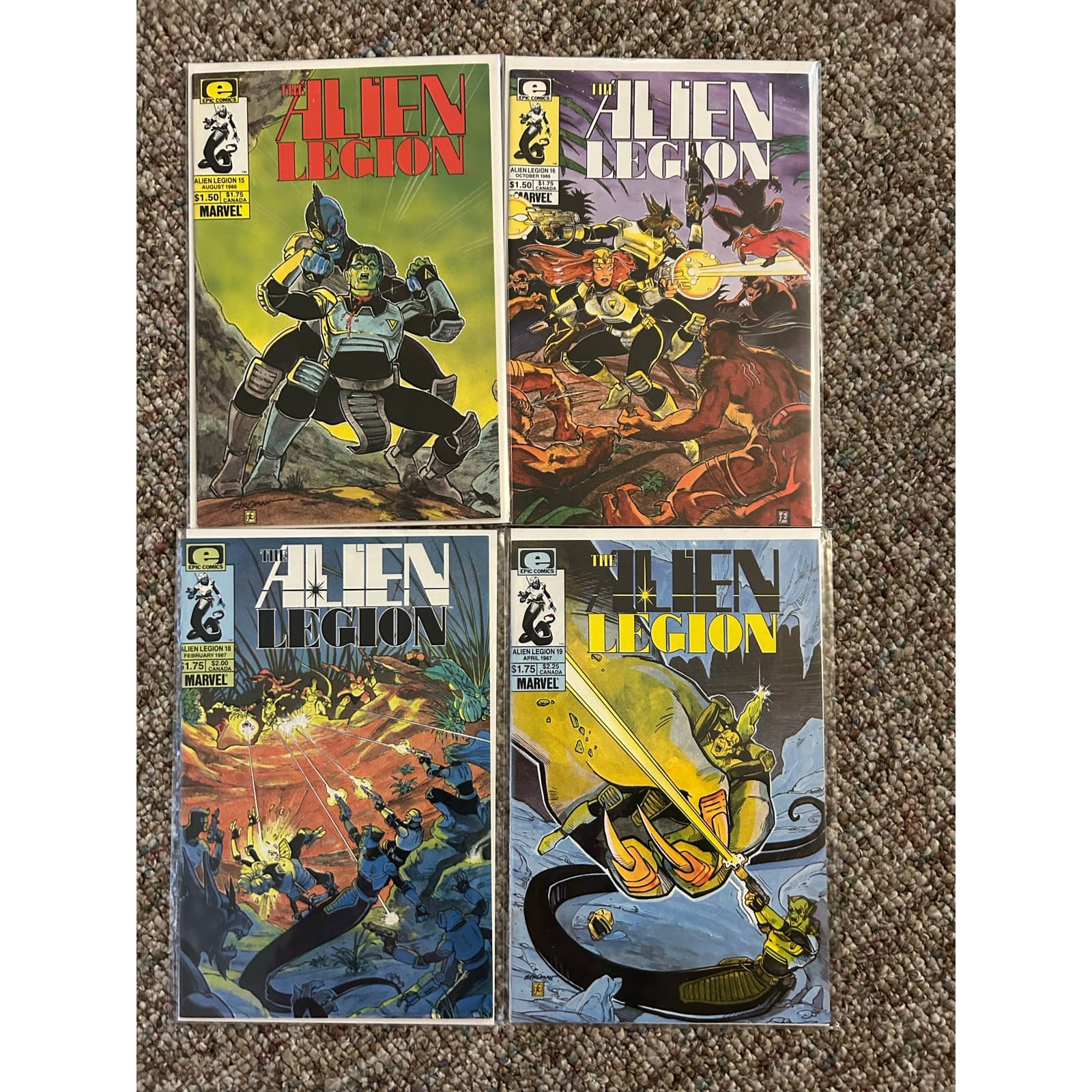 Alien Legion #15, 16, 18, 19 (1986 Epic Comics) Lot of 4