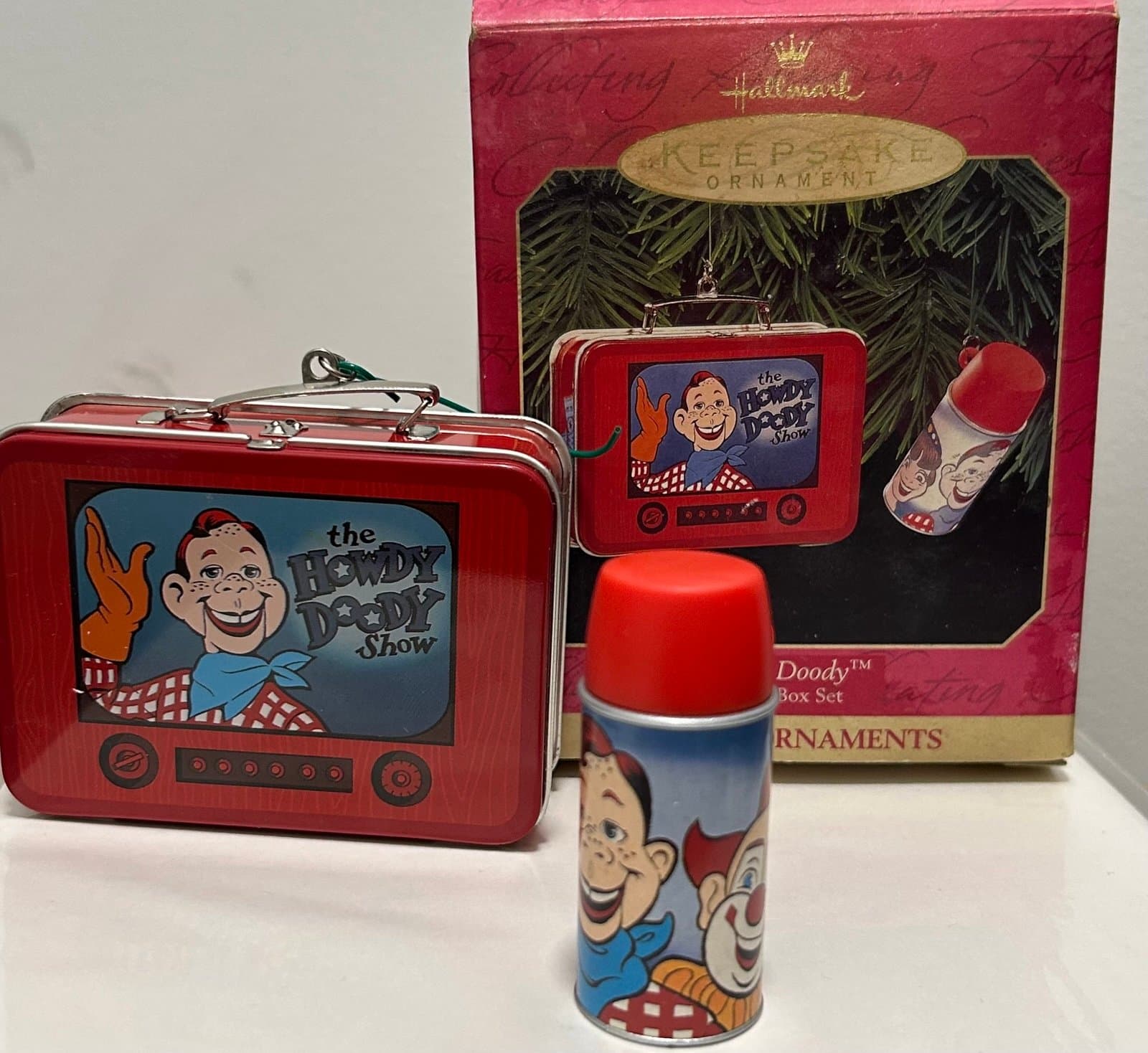 1999 Hallmark Keepsake Christmas Ornament Howdy Doody Lunch Box Set