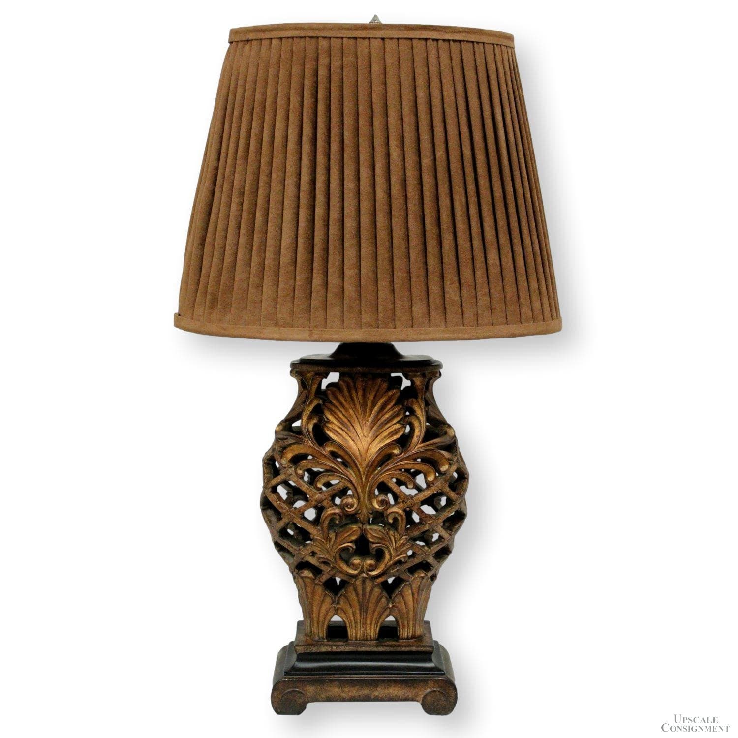 Gold & Bronze Cutwork Table Lamp - Image 1