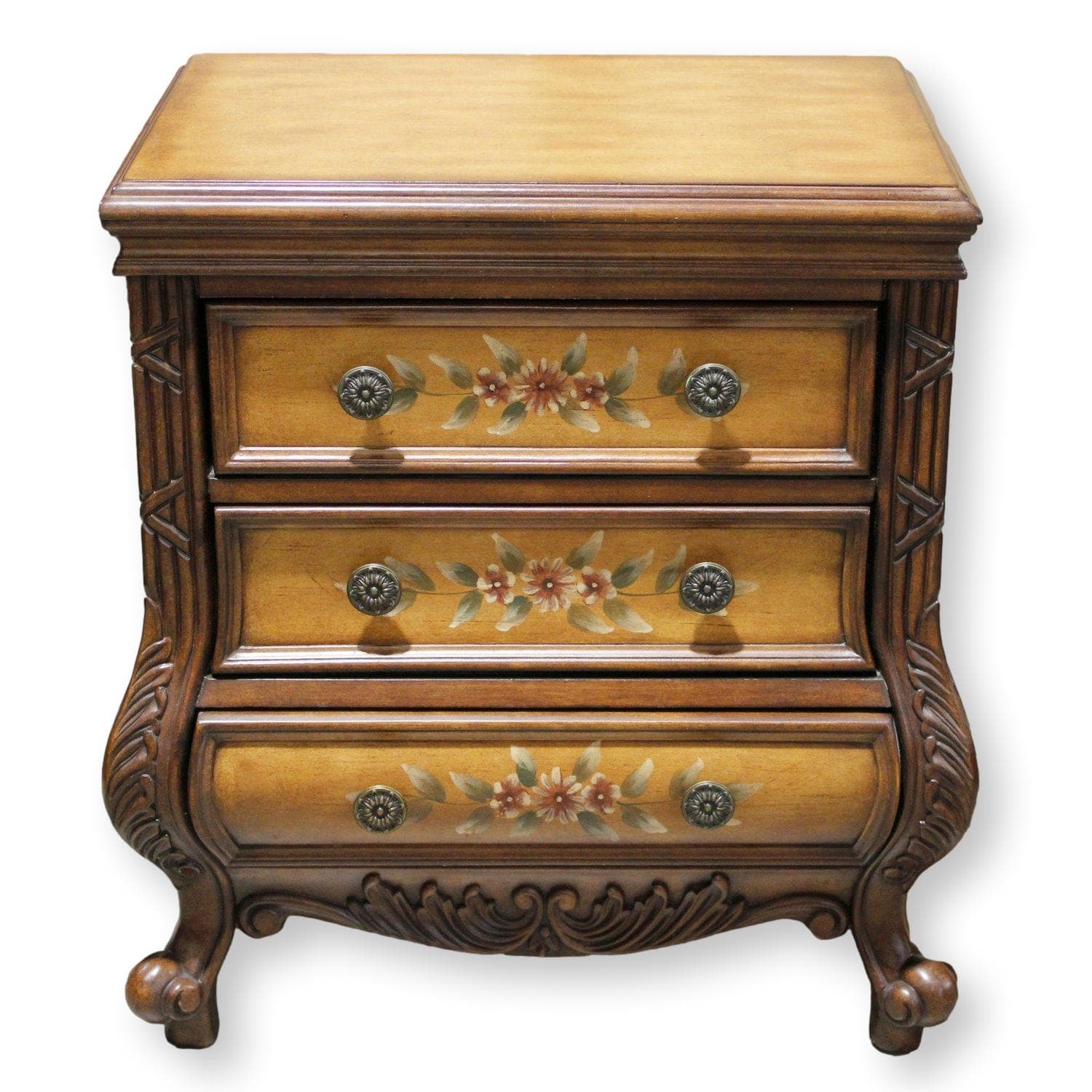 3 Drawer Handpainted Nightstand - Multi-Color - Image 1