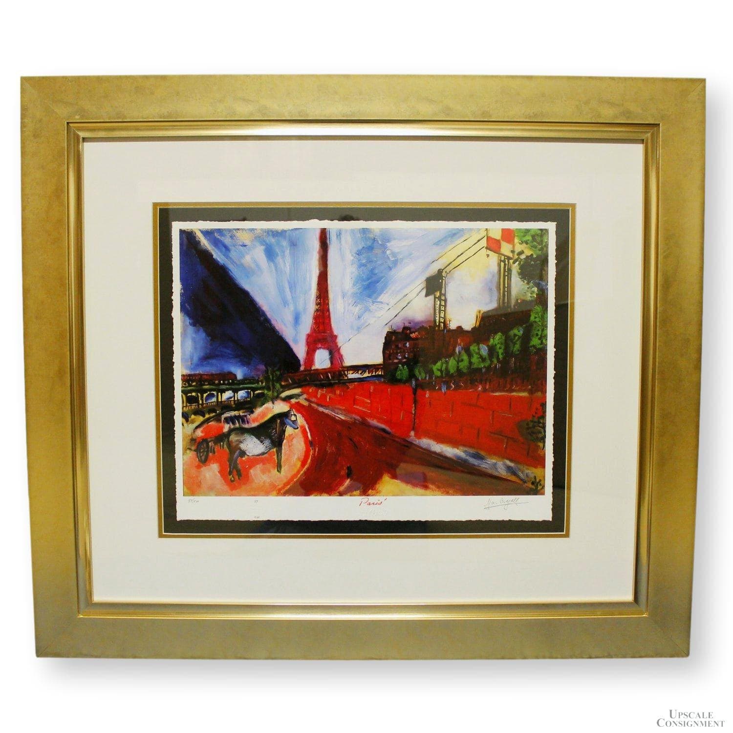 Gallery Framed Art Print 'Le Pont de Passy et la Tour Eiffel' By Marc Chagall - Image 1