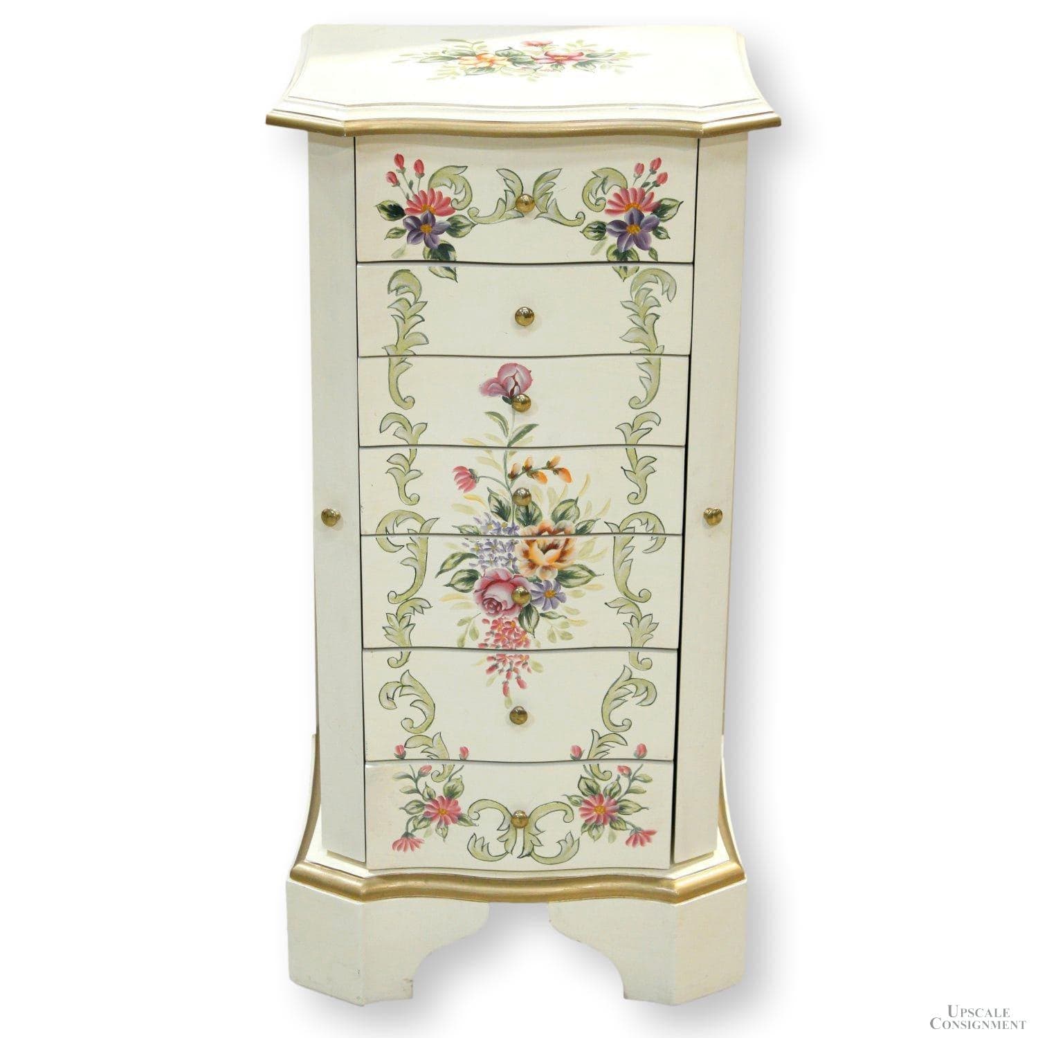 Handpainted Jewelry Armoire - White - Image 1