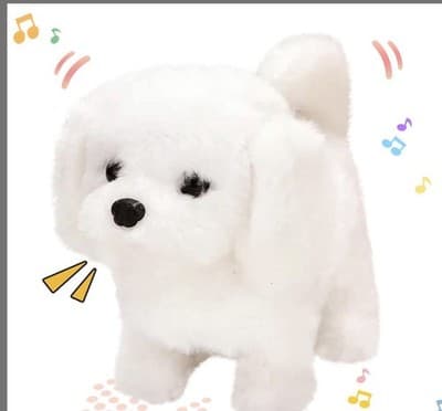 Hopearl Walking Dog Bichon Interactive Electronic Pet Plush Toy Puppy Woof - Image 1
