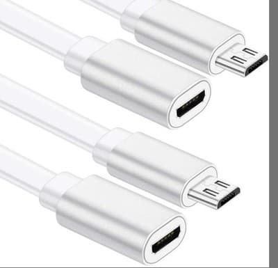 Sumind 2 Pack 20FT Total Micro USB Extension Cables, Male to Female Extender Cor - Image 1