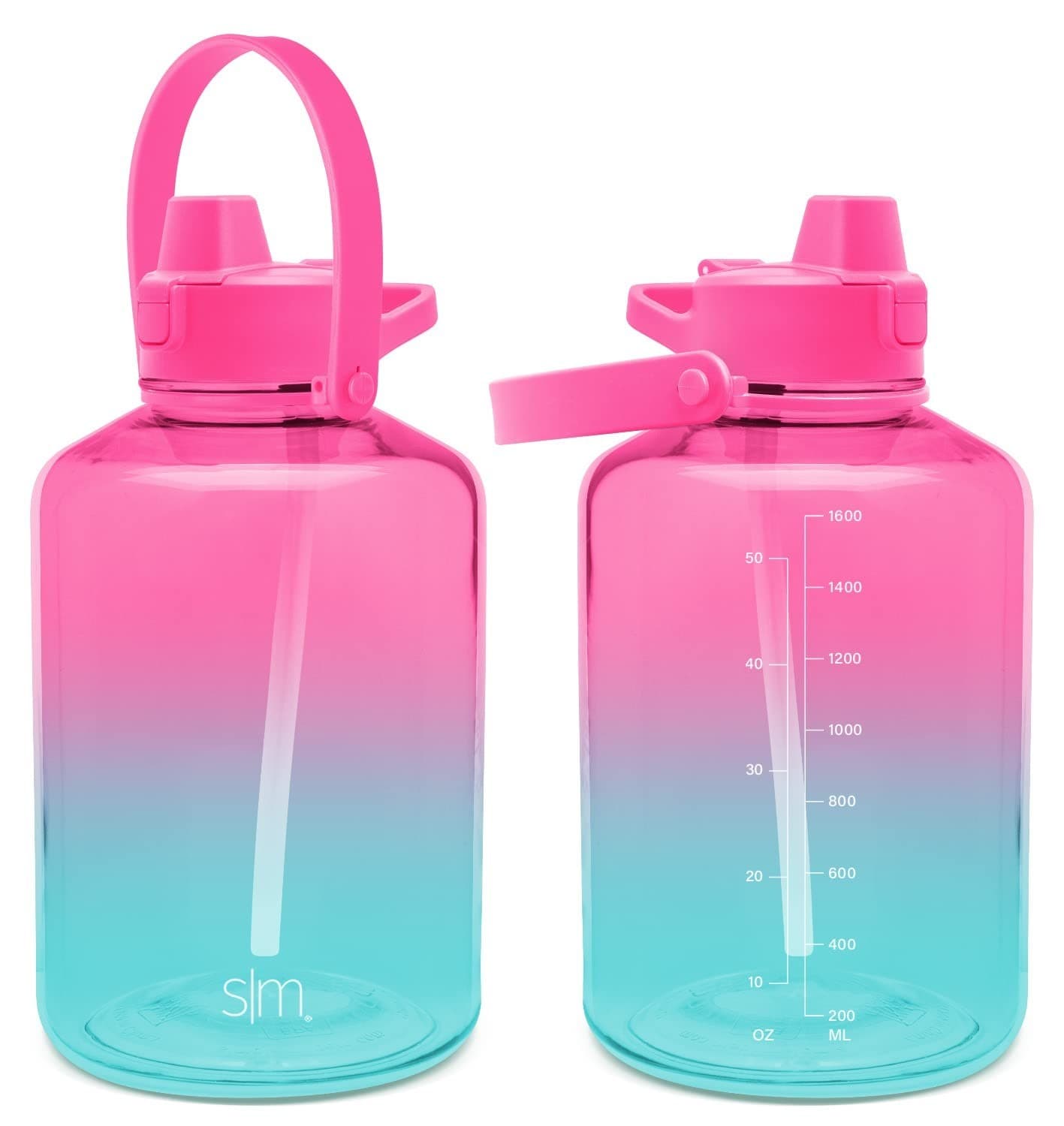 Simple Modern Half Gallon 64 oz Water Bottle with Push Button Silicone Straw Lid - Image 1