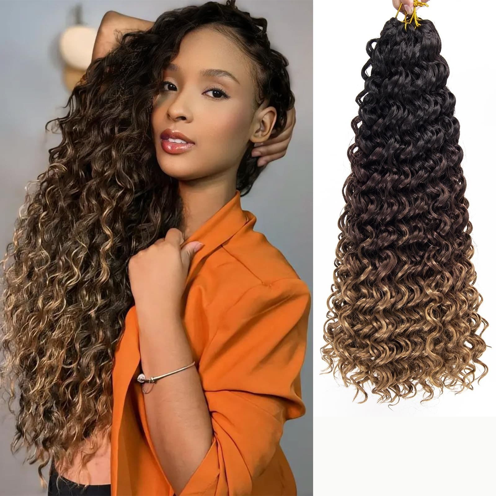 GoGo Curl Crochet Hair for Women Water Wave Curly Crochet Hair Deep Wave Beach C - Image 1