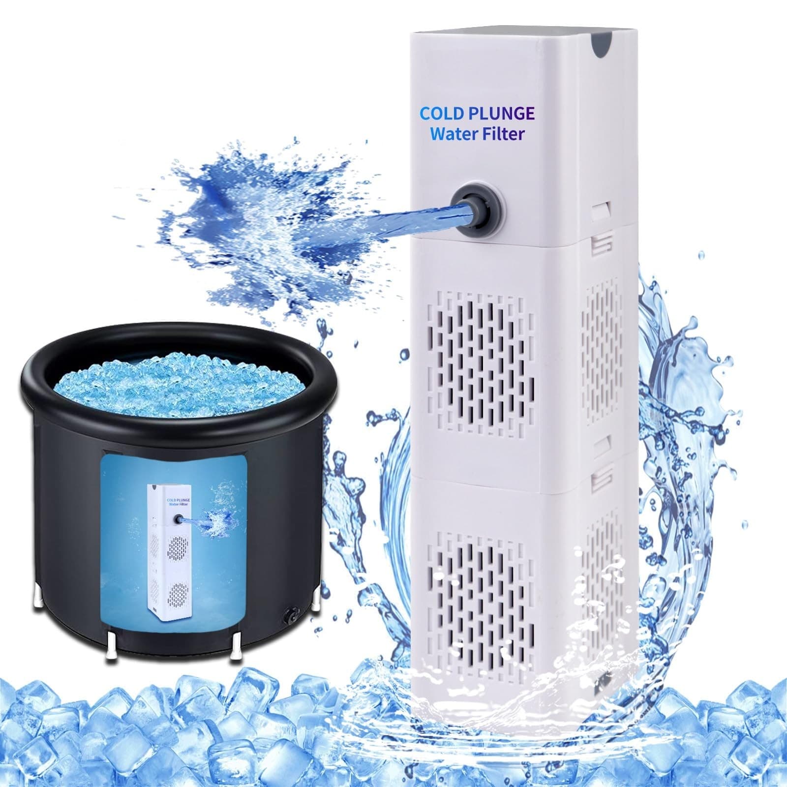GFYYBKJ Cold Plunge Filter, 500 GPH Cold Pod Ice Bath Tub Filter, Ice Bath & Col - Image 1