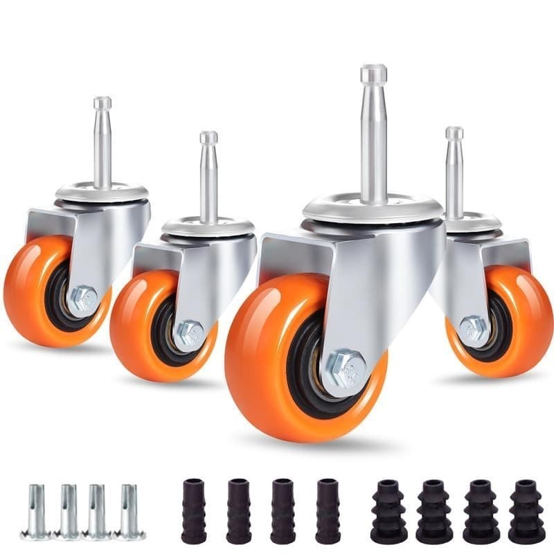 Enyke Wet Dry Vac Repalcement Casters Set of 4, 2 Inch Long Stem Casters 600 LBS - Image 1