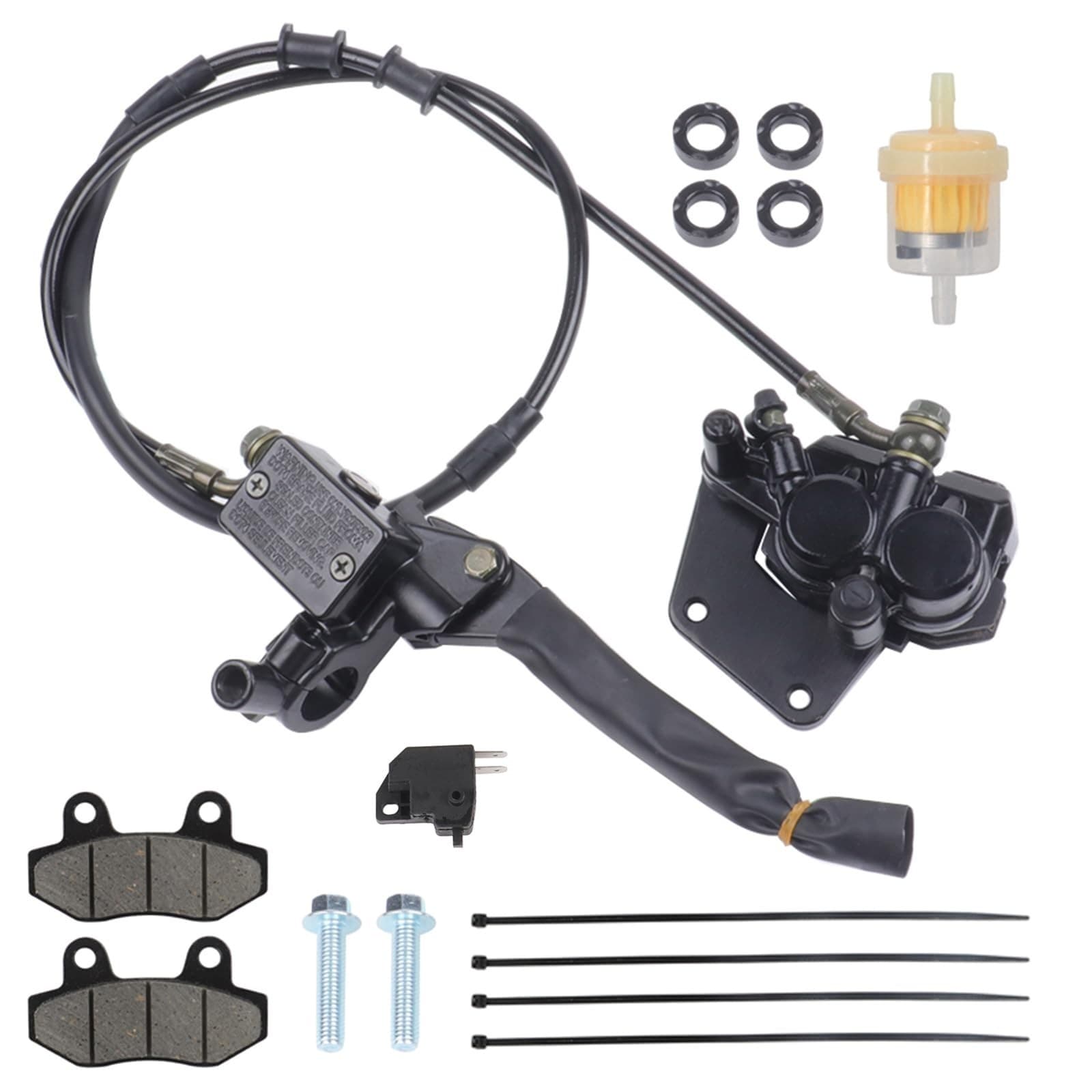 Motorcycle Front Disc Brake Caliper Master Cylinder Assembly with Brake Pads for - Image 1