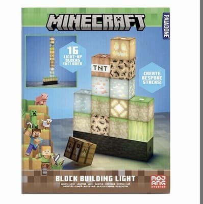 Paladone Minecraft Building Block Night Light – Officially Licensed LED Lamp - Image 1