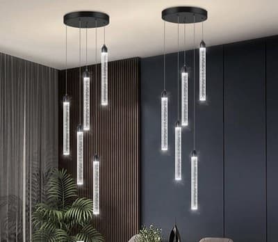 Stylish Black Crystal Mini Pendant Light for Kitchen Island & Dining Room - Image 1