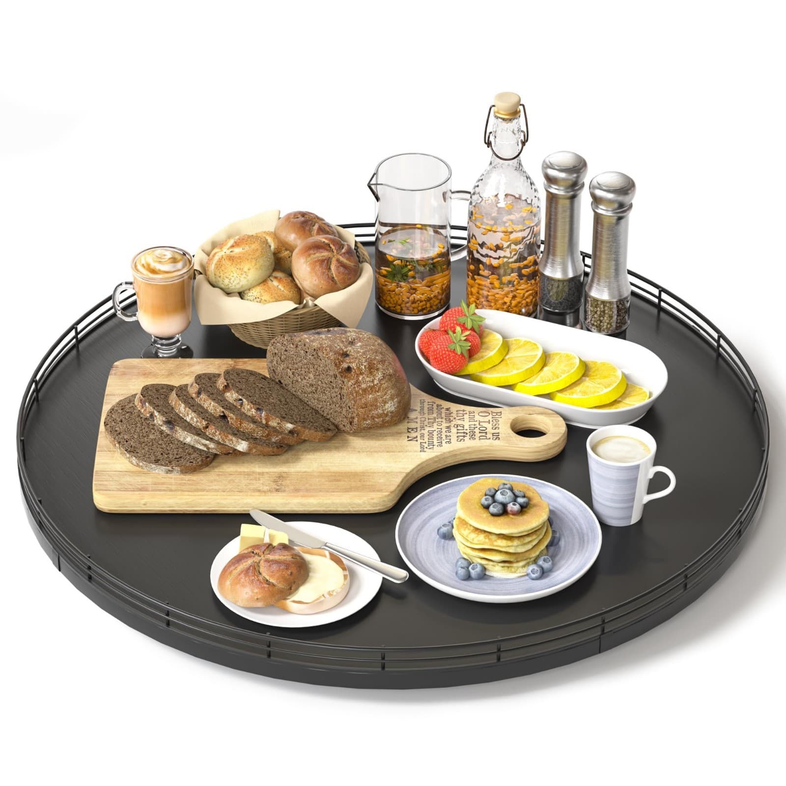 Oroyutor 18" Oak Wooden Lazy Susan Turntable for Dining Table, Large Round Lazy - Image 1