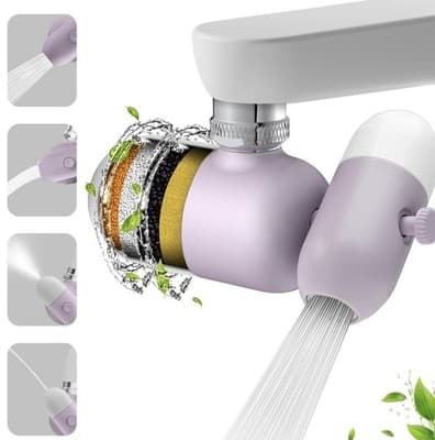 4 Modes Multifunctional Kitchen & Bathroom Water Filter for Sink Faucet with ...