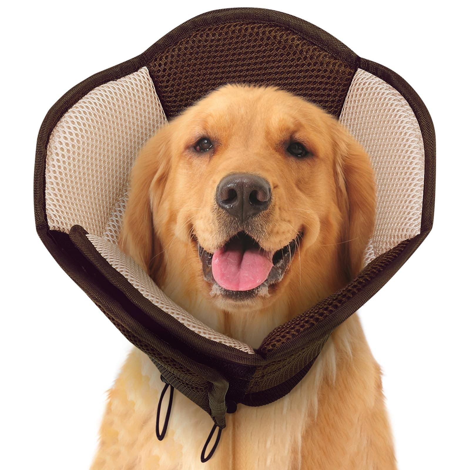 SUNFURA Soft Dog Cone Large Adjustable E-Collar Alternative Brown XL