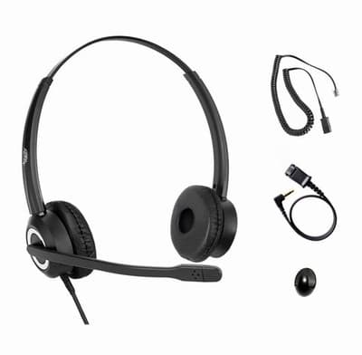 Polycom Phone Headset Noise Cancelling Mic RJ9 U10P Bottom Cable Compatible New