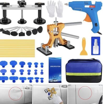 Polisak Paintless Dent Removal Tool Kit, Car Dent Puller Kit With Golden Lifter