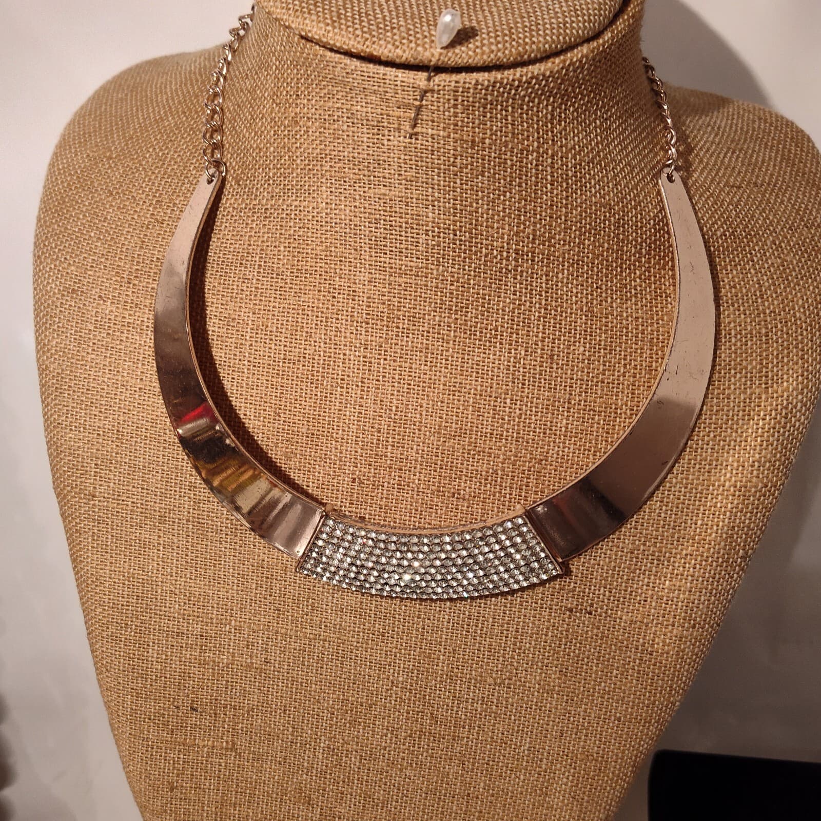 80's Goldstone Chocker w/Rhinestones