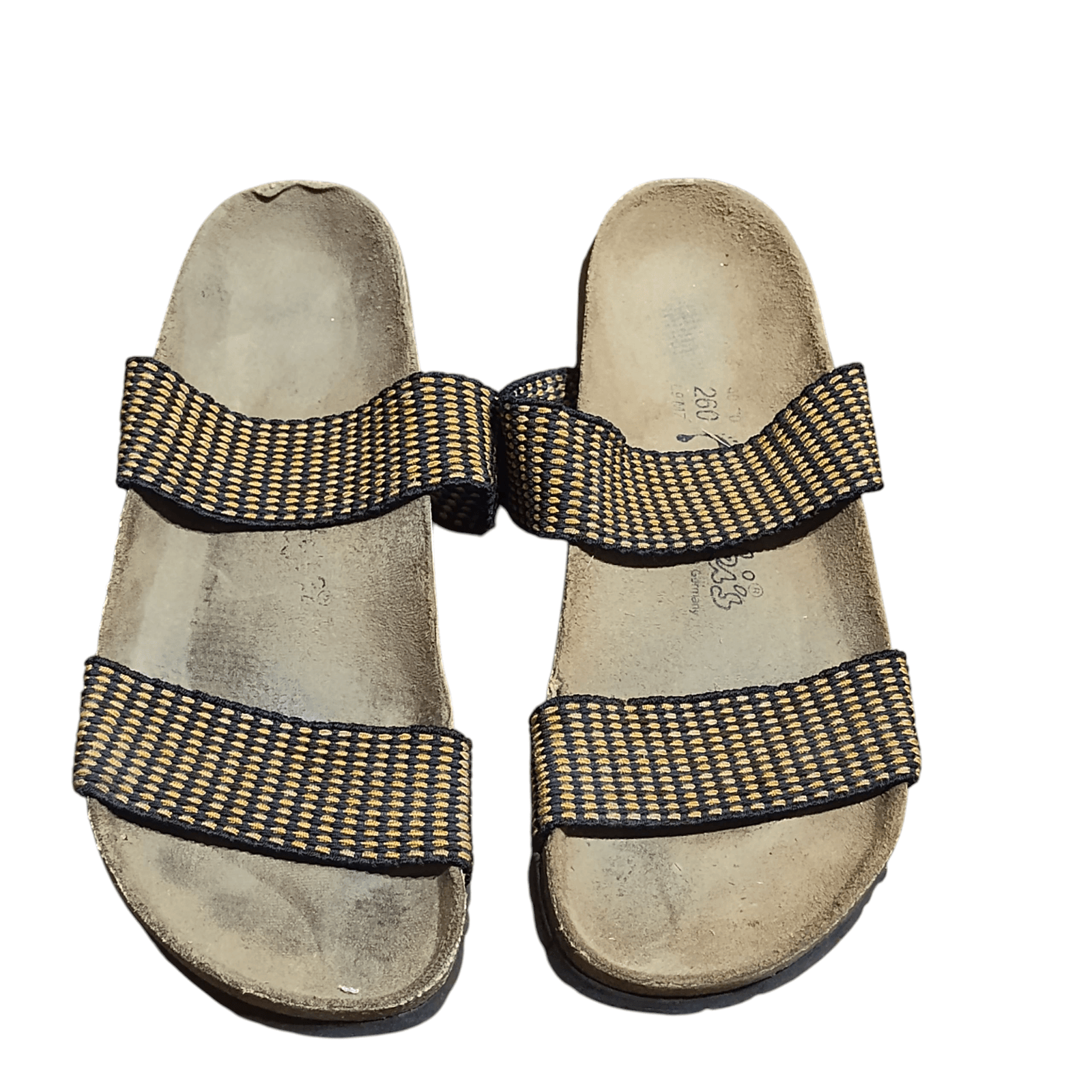 Birki's Birkenstock Curacao Slide Sandals Black/Orange/Brown women 9-9.5 men 7.5 - Image 1