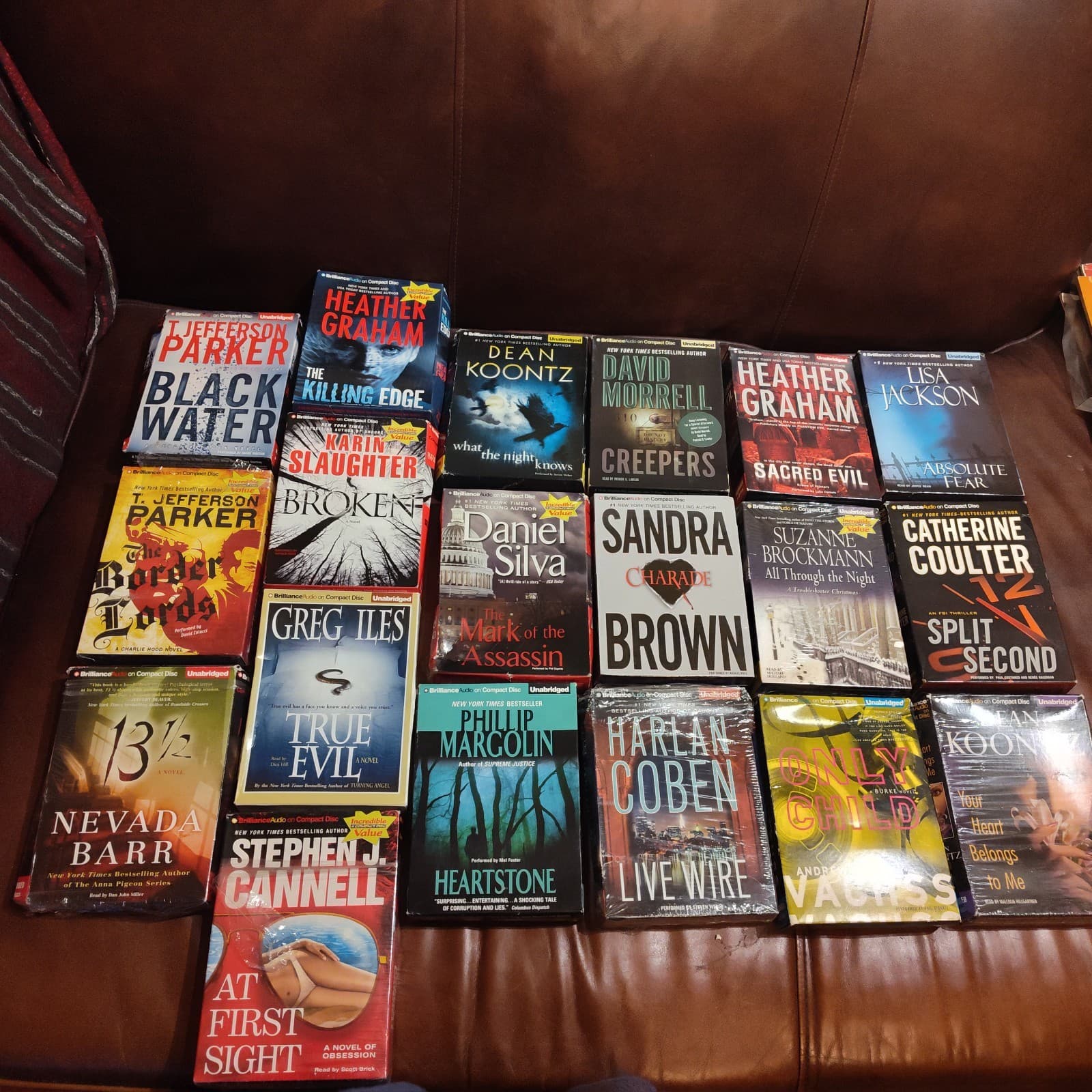 Lot of 19 CD Suspense Audiobooks ~Graham,Barry,parker,Koontz & more