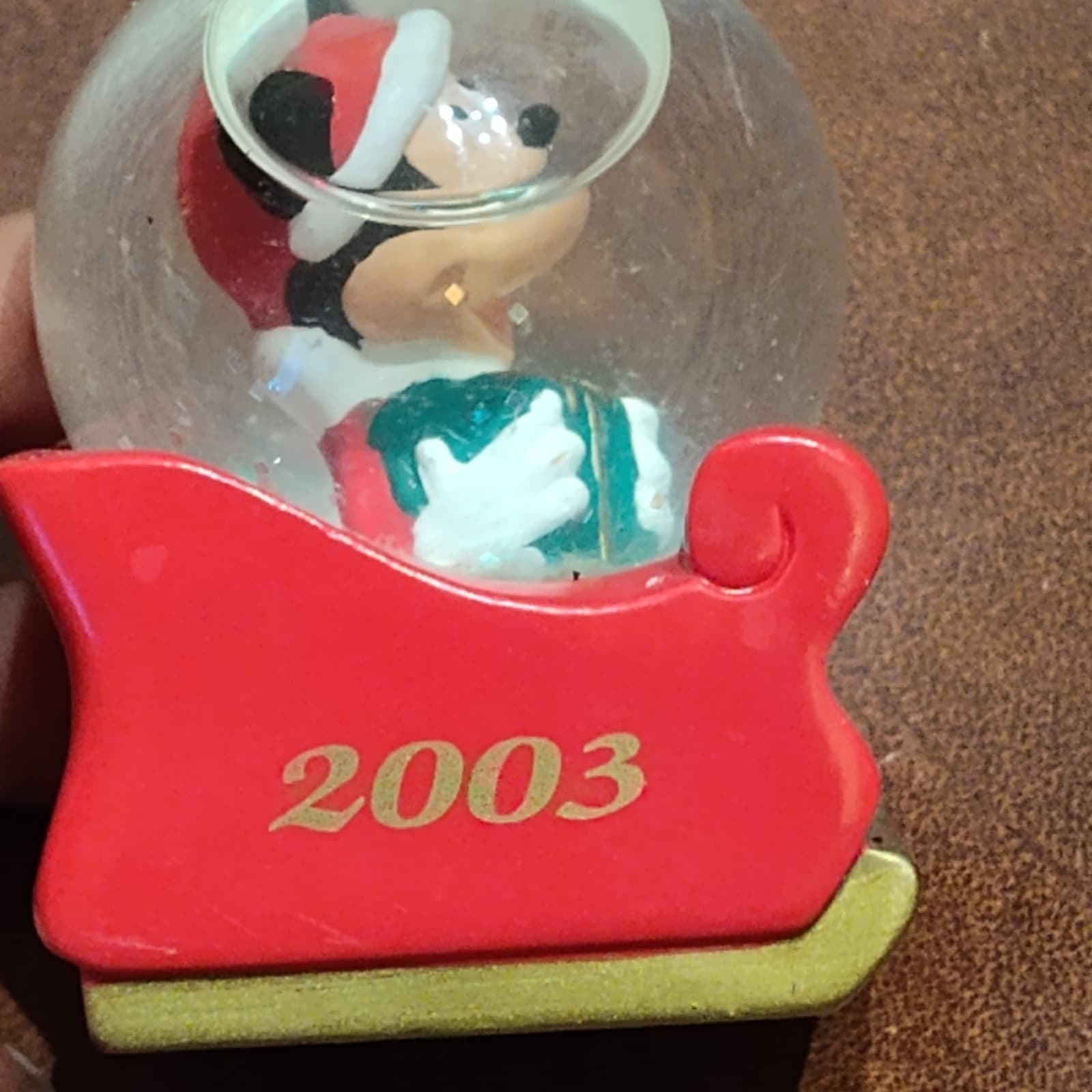 Disney MICKEY MOUSE CHRISTMAS 2003 Miniature 2.75" Snow Globe from J.C. Penney