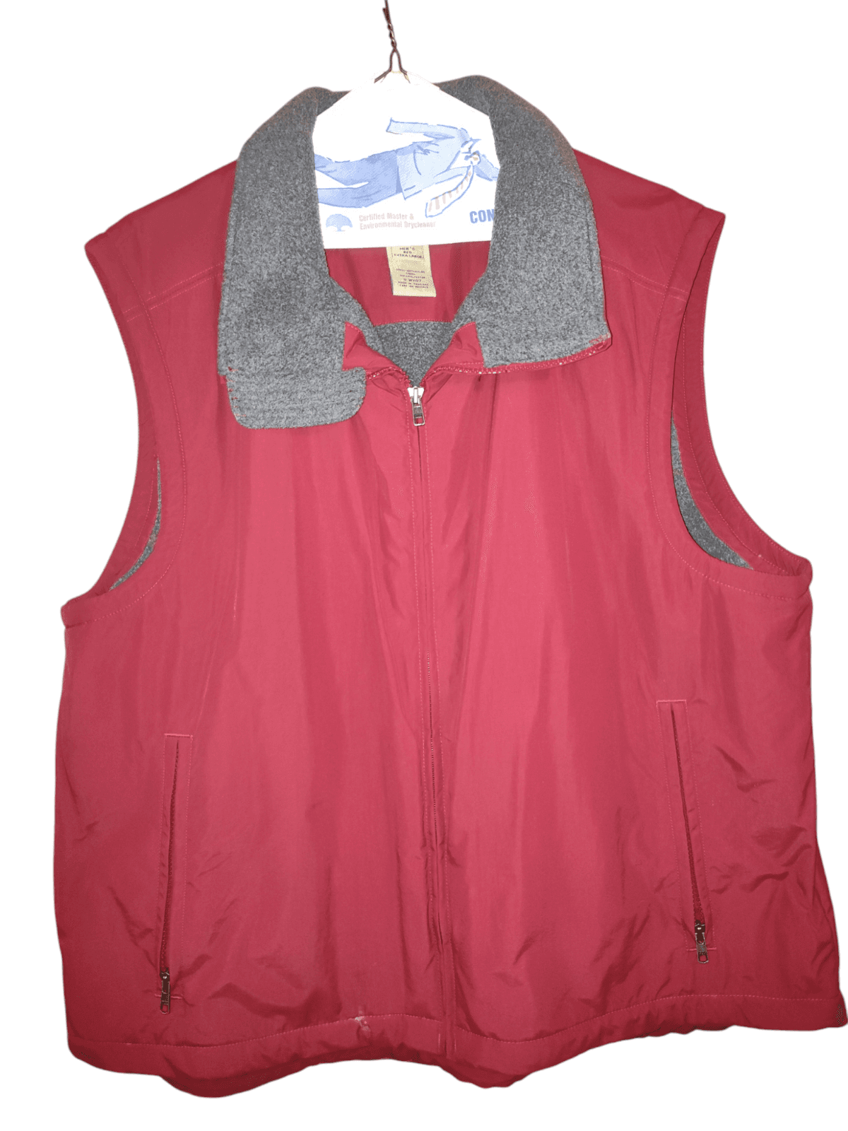 Vintage LL Bean Fleece Lined Vest Mens XL Red Nylon Work Chore
