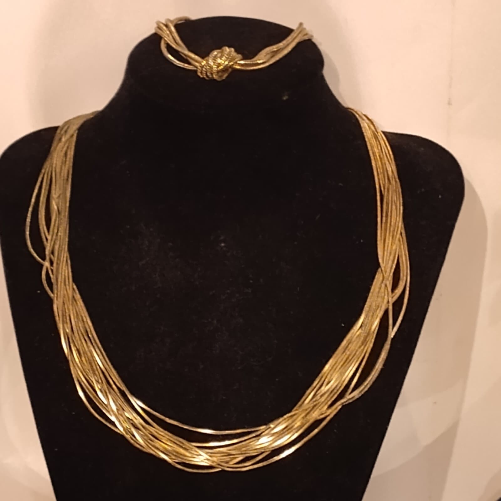 Vintage Goldtone Strand Necklace & bracelet - Image 1
