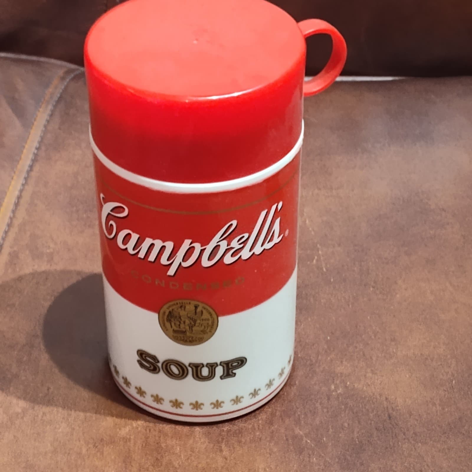 Vintage Campbell's Soup Plastic Thermos with Base, Lid (Bowl) & Cap 1998 - Image 1