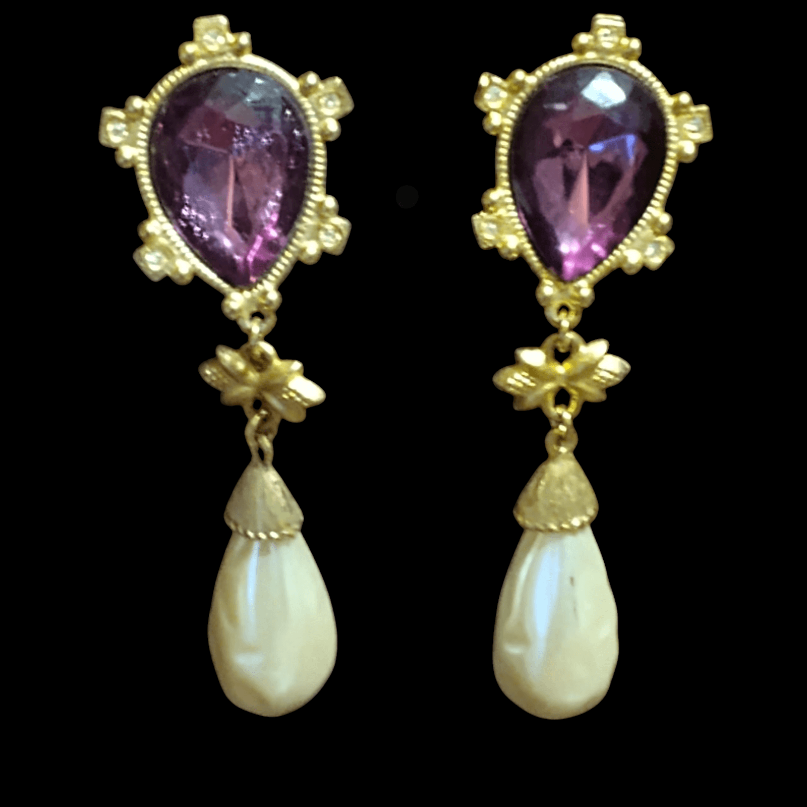 Gorgeous Signed Yosca Pearl Charm earrings - Image 1