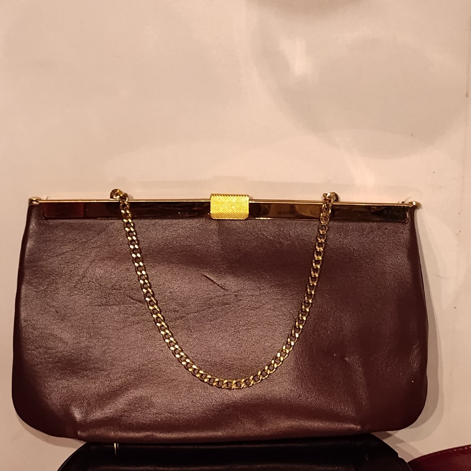 Vtg Ande purse w/ Gold chain handle - Image 1