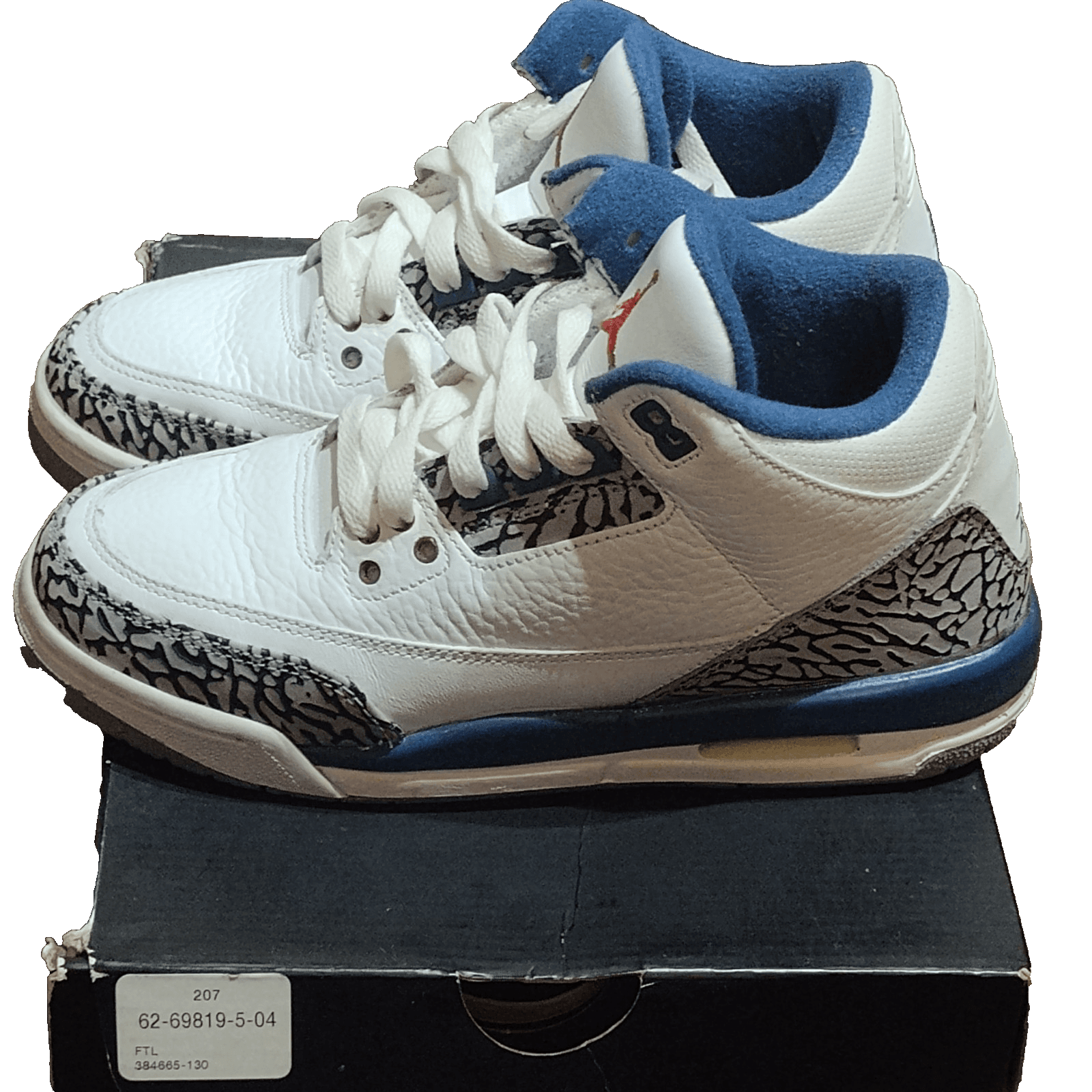 Nike Air Jordan 3 Retro GS Sz 4y True Blue Cement DB w/box - Image 1