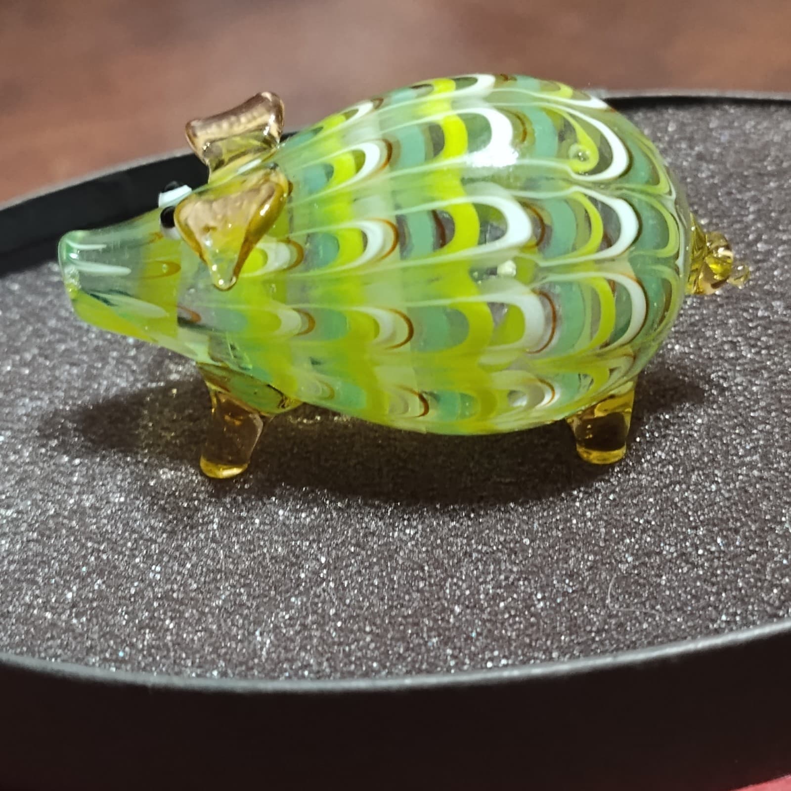 Vintage Fitz And Floyd Art Glass Menagerie Colorful Pig Collectible Figurine - Image 1