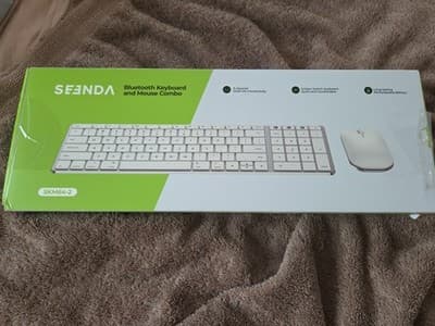 SEENDA Bluetooth Keyboard & Mouse Combo for Mac SKM64-2 Rechargeable White - Image 1