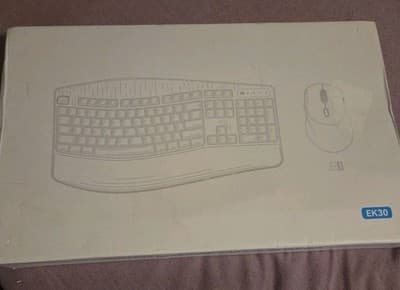 RECCAZR EK30 Wireless Keyboard and Mouse Combo, Black Ergonomic Keyboard & Mouse