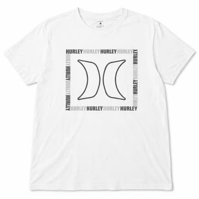 Hurley White Graphic Print Logo Mens 100% Cotton T-shirt Size Medium