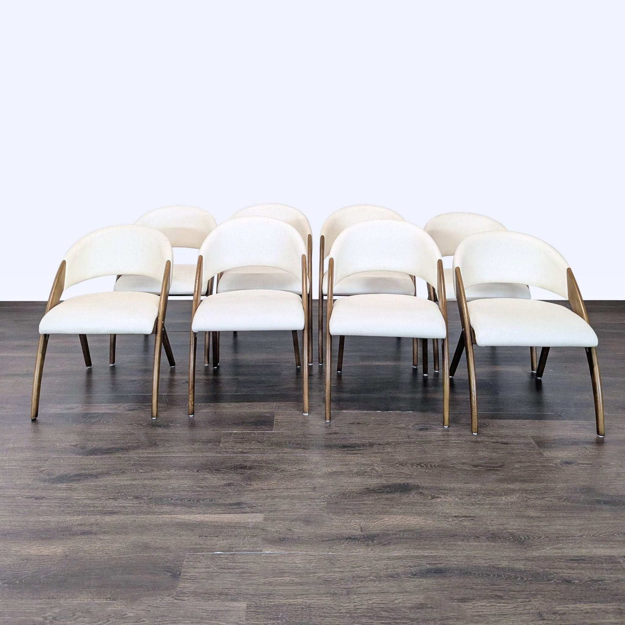 Lucas Mid-Century Cream & Walnut Dining Chair - Image 1