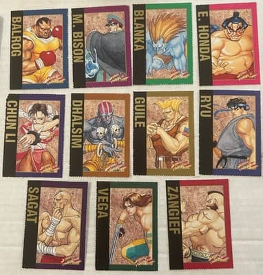 Lot of 11 Street Fighter II Turbo Trading Cards 1993 Nintendo - Image 1