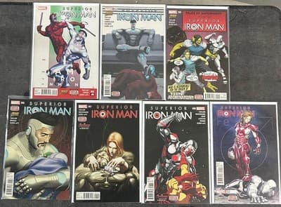Marvel Superior Iron Man Comic Lot Issues 002 004 005 006 007 008 009 Bagged - Image 1