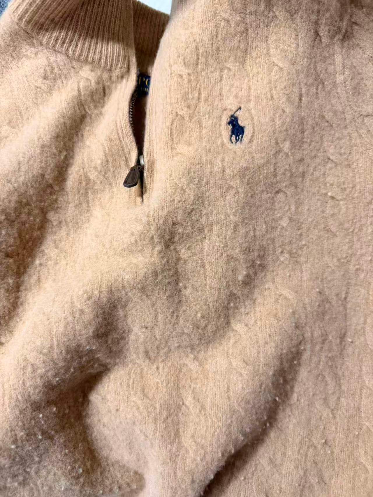 polo sweater men m size used orange color - Image 1