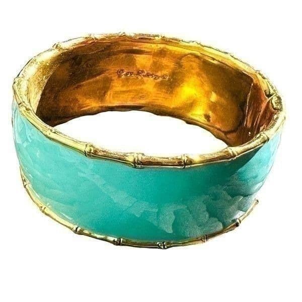 Lilly Pulitzer Womens Elegant Cuff Bracelet Gold Blue Tone