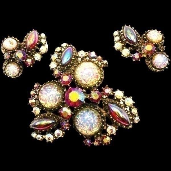 JULIANA D&E SCHREINER Glass Opal Dragons Breath Jelly Stone Aurora Borealis Broo - Image 1