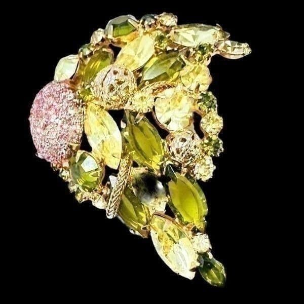 JULIANA DELIZZA & ELSTER D&E Rhinestone Brooch - Image 1