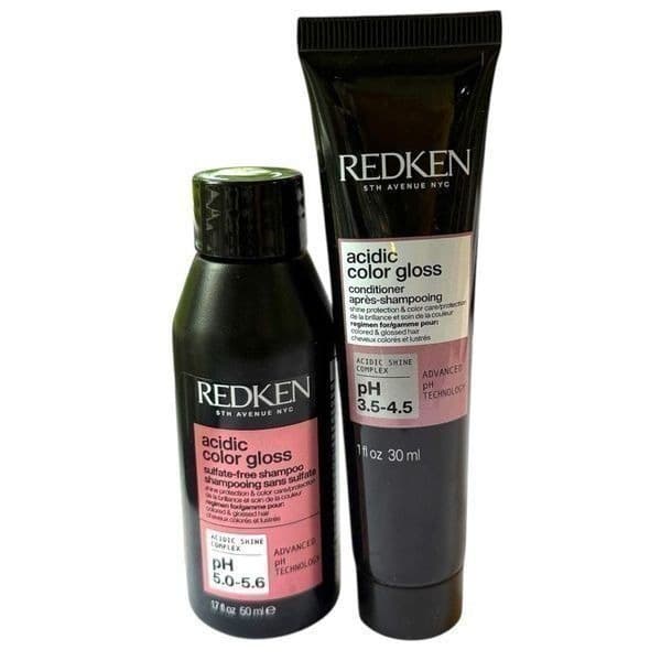 REDKEN Acidic Gloss High Shine Color Care Shampoo Conditioner Travel Set Sulfate - Image 1