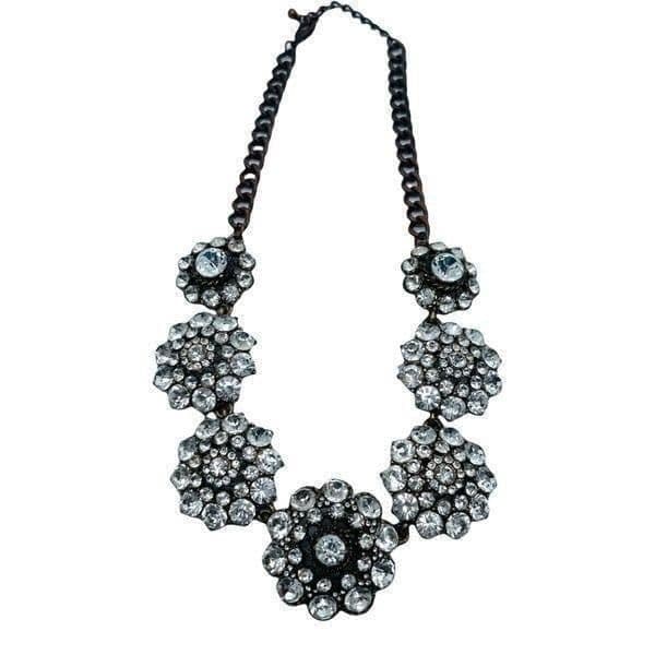 Vintage Crystal Statement Necklace; 18”; Possibly J. Crew - Image 1