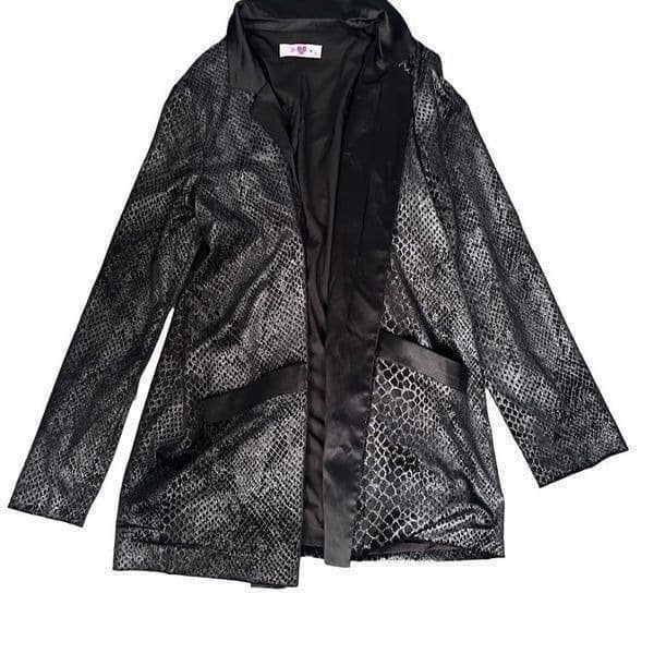 BUDDY LOVE Hugh Black Cobra Oversized Blazer Buddy Love Cobra Print Metallic Bla - Image 1
