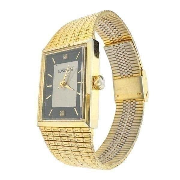 Longines Women's Wristwatch Manual Wind Analog Rectangular Dial Gold - Image 1