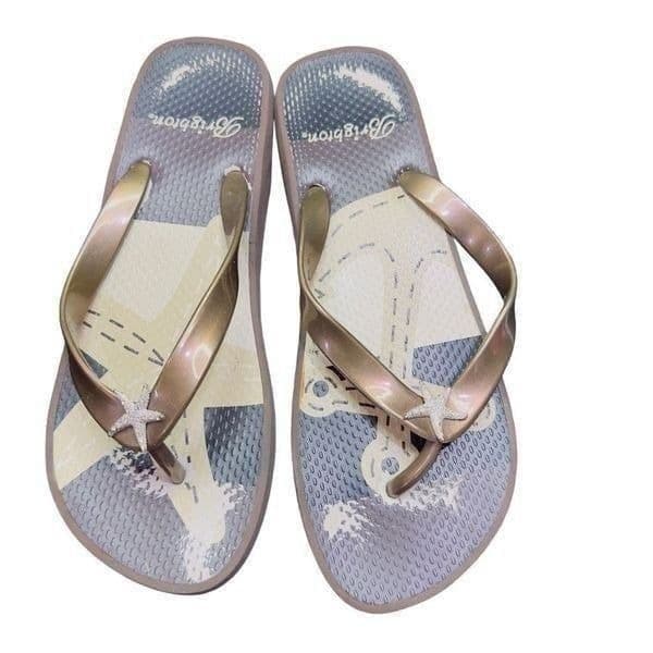 BRIGHTON Shoes Starfish Silvertone Detail Brown Flip Flops Brighton Sandals Flat - Image 1