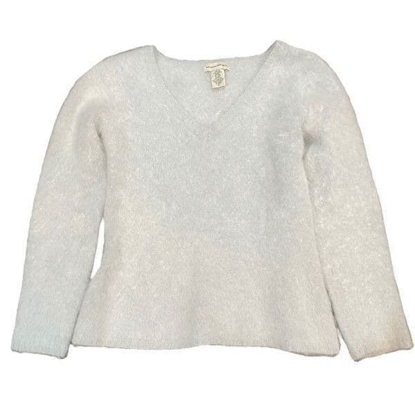 BANANA REPUBLIC Light Blue Soft Angora Rabbit Hair Lambswool Sweater Size Medium - Image 1